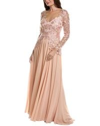 Tadashi Shoji - Long Sleeve Embroidered Maxi Dress - Lyst