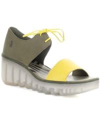 Fly London - Bilu Leather & Suede Wedge Sandal - Lyst