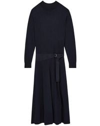 Reiss - Alina Belted Knit Woven Maxi Dress - Lyst