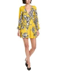 Alice + Olivia - Clarissa Deep V Tie Sleeve Mini Dress - Lyst