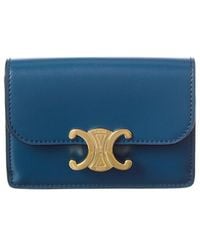 Celine - Triomphe Leather Card Holder - Lyst