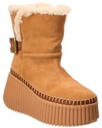 Chloé - Nama Suede & Shearling Bootie - Lyst