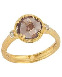 Reiss - 14K 1.80 Ct. Tw. Diamond & Smokey Topaz Cocktail Ring - Lyst