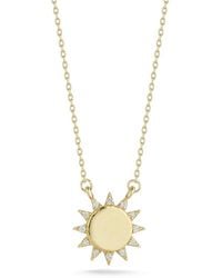 Ember Fine Jewelry - 14k 0.05 Ct. Tw. Diamond Sun Necklace - Lyst