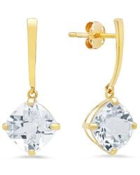 MaxColor - 14k 4.20 Ct. Tw. White Topaz Drop Earrings - Lyst