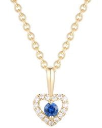 Gregg Ruth - 14K 0.14 Ct. Tw. Diamond & Sapphire Heart Shape Pendant - Lyst