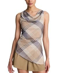 Kenneth Cole - Mesh Cowl Neck Drape Tank Top - Lyst
