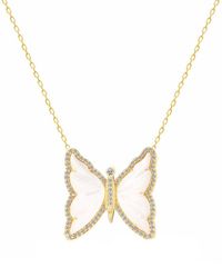 Gabi Rielle - 14k Over Silver Cz Butterfly Dreams Necklace - Lyst