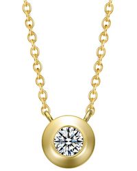 Genevive Jewelry - 14k Over Silver Cz Pendant Necklace - Lyst