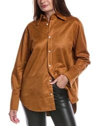 Toccin - Kali Faux Suede Boyfriend Shirt - Lyst
