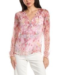 Hale Bob - Monica Long Sleeve Silk Blouse - Lyst