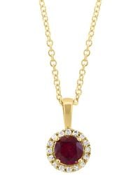 Effy Fine Jewelry - 14K 0.61 Ct. Tw. Diamond & Rhodolite Pendant Necklace - Lyst