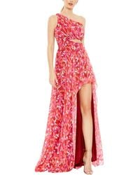 Mac Duggal - Printed One-shoulder Cutout High-low Gown - Lyst