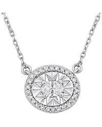 Rina Limor - 14k 0.25 Ct. Tw. Diamond Halo Necklace - Lyst