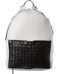 Bottega Veneta Nylon & Intrecciato Leather Backpack - Grey