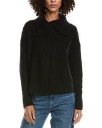 InCashmere - Mix Cable Stitch Overlap Wool-blend Cardigan - Lyst