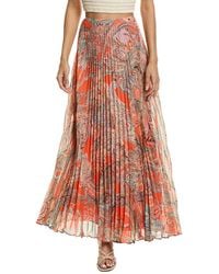 L'Agence - Torin Pleated Maxi Skirt - Lyst