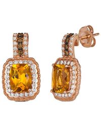 Le Vian - Cinnamon Citrine 14K Rose 2.77 Ct. Tw. Diamond & Citrine Drop Earrings - Lyst