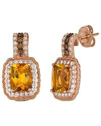Le Vian - Cinnamon Citrine 14K Rose 2.77 Ct. Tw. Diamond & Citrine Drop Earrings - Lyst