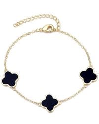 Adornia - 14K Plated Clover Station Bracelet - Lyst
