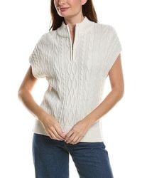 Splendid - Half Zip Cable Sweater - Lyst