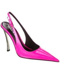 Versace - Pin-point Leather Slingback Pump - Lyst
