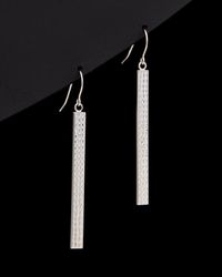 Italian Gold - 14k Diamond Cut Bar Drop Earrings - Lyst