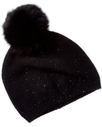 Sofiacashmere - Sofiacashmere Lurex Lattice Stitch Cashmere Hat - Lyst