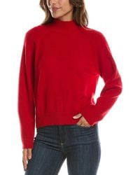 Forte - Mix Stitch Raglan Mock Neck 100% Cashmere Sweater - Lyst