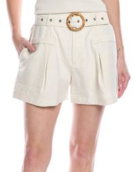 Fate - Belted High-Waist Linen-Blend Short - Lyst