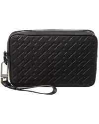 Versace Leather Pouch - Black