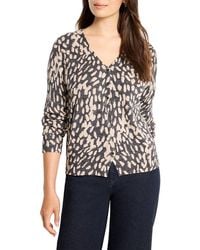 NIC+ZOE - Petite Wild Dot Buttoned Up Pullover Sweat - Lyst