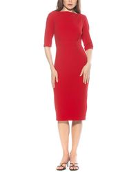 Alexia Admor - Seraphina Boatneck Sheath Dress - Lyst