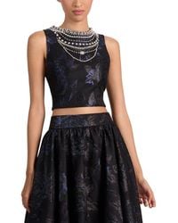 Alice + Olivia - Cherra Embellished Structured Crop Top - Lyst