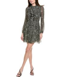 Saloni - Georgette Silk Mini Dress - Lyst