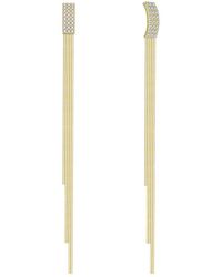 Rachel Glauber - 14K Plated Cz Linear Earrings - Lyst