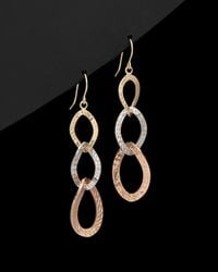 Italian Gold - 14k Tri-tone Graduated Oval Drop Earrings - Lyst