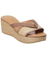 Donald J Pliner - Sotirasp Raffia & Leather Sandal - Lyst