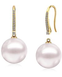Kai Fine Jewelry - 14K 0.15 Ct. Tw. Diamond & 12-13Mm Pearl Drop Earrings - Lyst