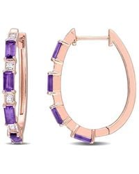 Rina Limor - Rose Gold Vermeil 2.16 Ct. Tw. African-amethyst White Topaz Earri - Lyst