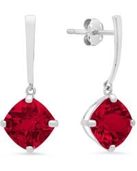 MaxColor - 14k 4.40 Ct. Tw. Lab-grown Ruby Drop Earrings - Lyst