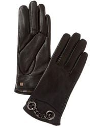 Bruno Magli - Chain Cuff Cashmere-lined Leather Gloves - Lyst