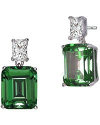 Rachel Glauber - Rhodium Plated Cz Studs - Lyst