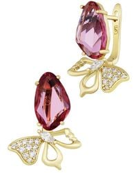 Savvy Cie - 14K Plated Cz Drop Earrings - Lyst