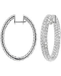 Diana M. Jewels - Fine Jewelry 18k 4.25 Ct. Tw. Diamond Hoops - Lyst