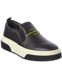 Ferragamo - Leather Slip On Sneaker - Lyst