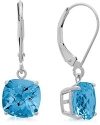 MaxColor - 10k 4.10 Ct. Tw. Londen Blue Topaz Earrings - Lyst