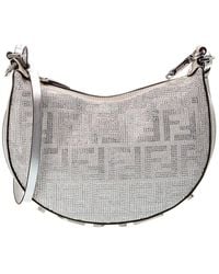 Fendi - Graphy Mini Ff Jacquard & Leather Hobo Bag - Lyst