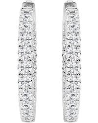 Lab Grown Diamonds - 14k 3.00 Ct. Tw. Lab Grown Diamond Inside Out Hoops - Lyst
