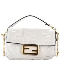 Fendi - Zucca Embossed Leather Baguette Nm Bag Mini (Authentic Pre-Loved) - Lyst